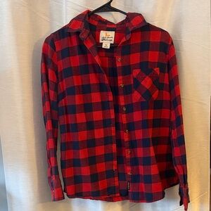 Field & Stream Red and Blue Plaid Button Down Shirt